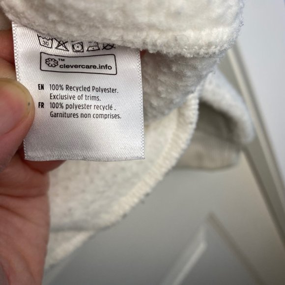 Tentree Cream Teddy Fleece Pullover Crewneck Sweater Medium - Picture 6 of 10